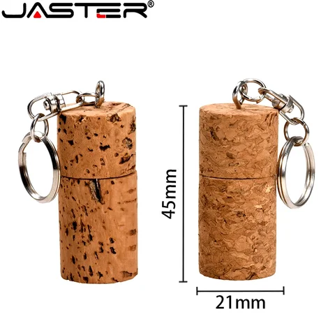 USB-накопитель JASTER, деревянная пробка, ручка, бесплатный индивидуальный логотип, флэш-накопитель, мягкая деревянная пробка для бутылки, 64 ГБ, 32 ГБ, бесплатный брелок в подарок