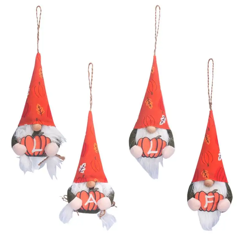 

Halloween Gnome Ornaments Faceless Doll Cute Pendant With Lanyard 4pcs Halloween Decor Stuffed Gnome Plush Toy Harvest