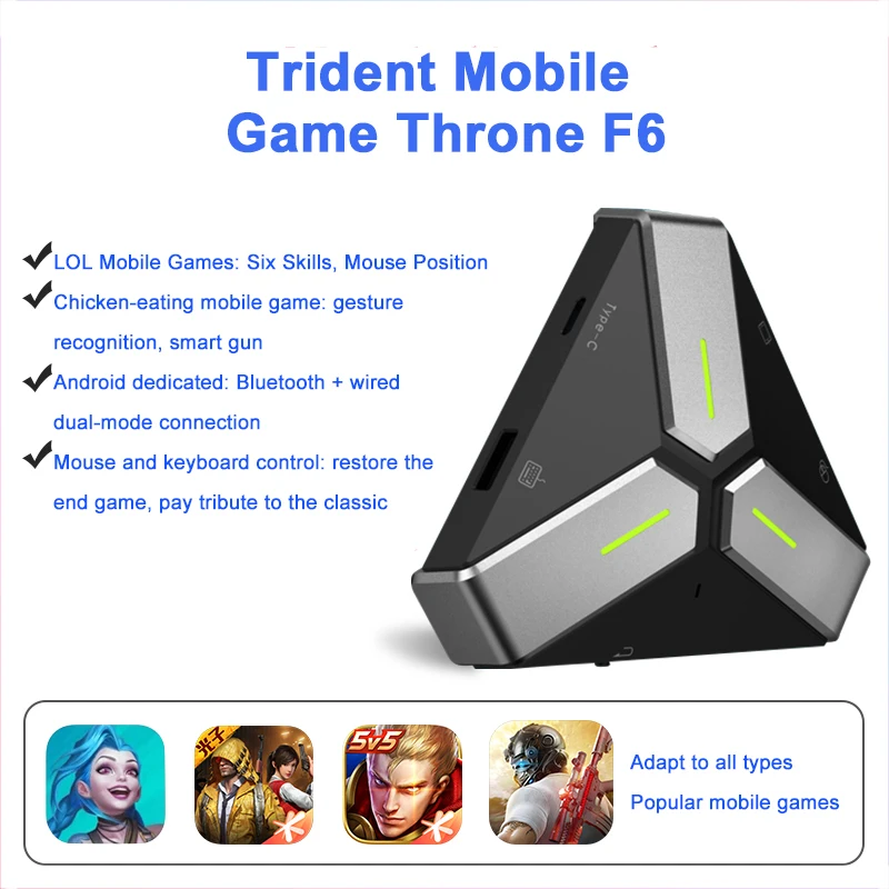 

Черный, серебристый, интерфейс Type-c, контроллер геймпада для мобильного телефона, пластиковый конвертер клавиатуры, конвертер мыши для защи...