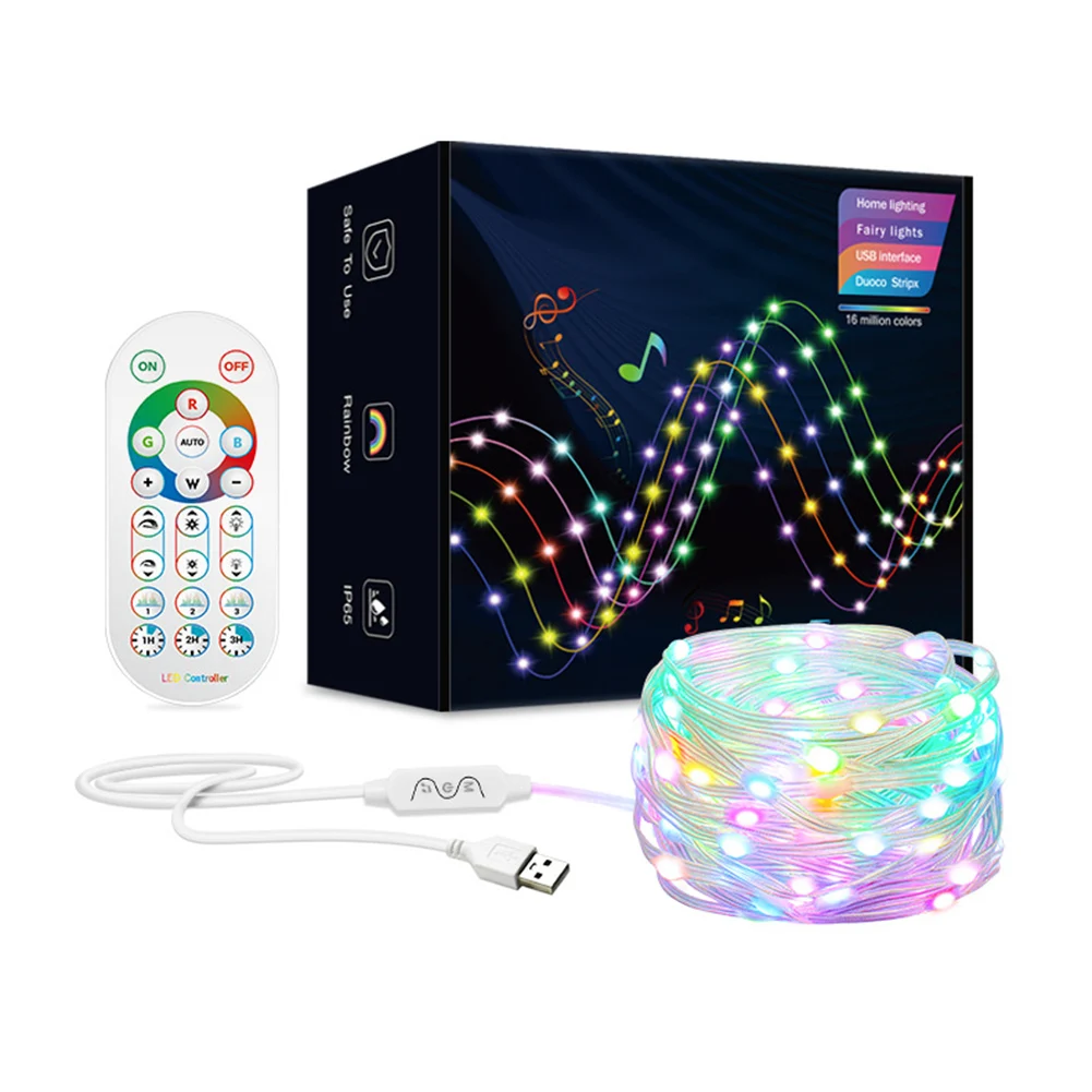 

Гирлянда с управлением через приложение, 5 В, декоративные осветительные цепочки, украшения для свадьбы, вечеринки, сада, кемпинга, совмести...