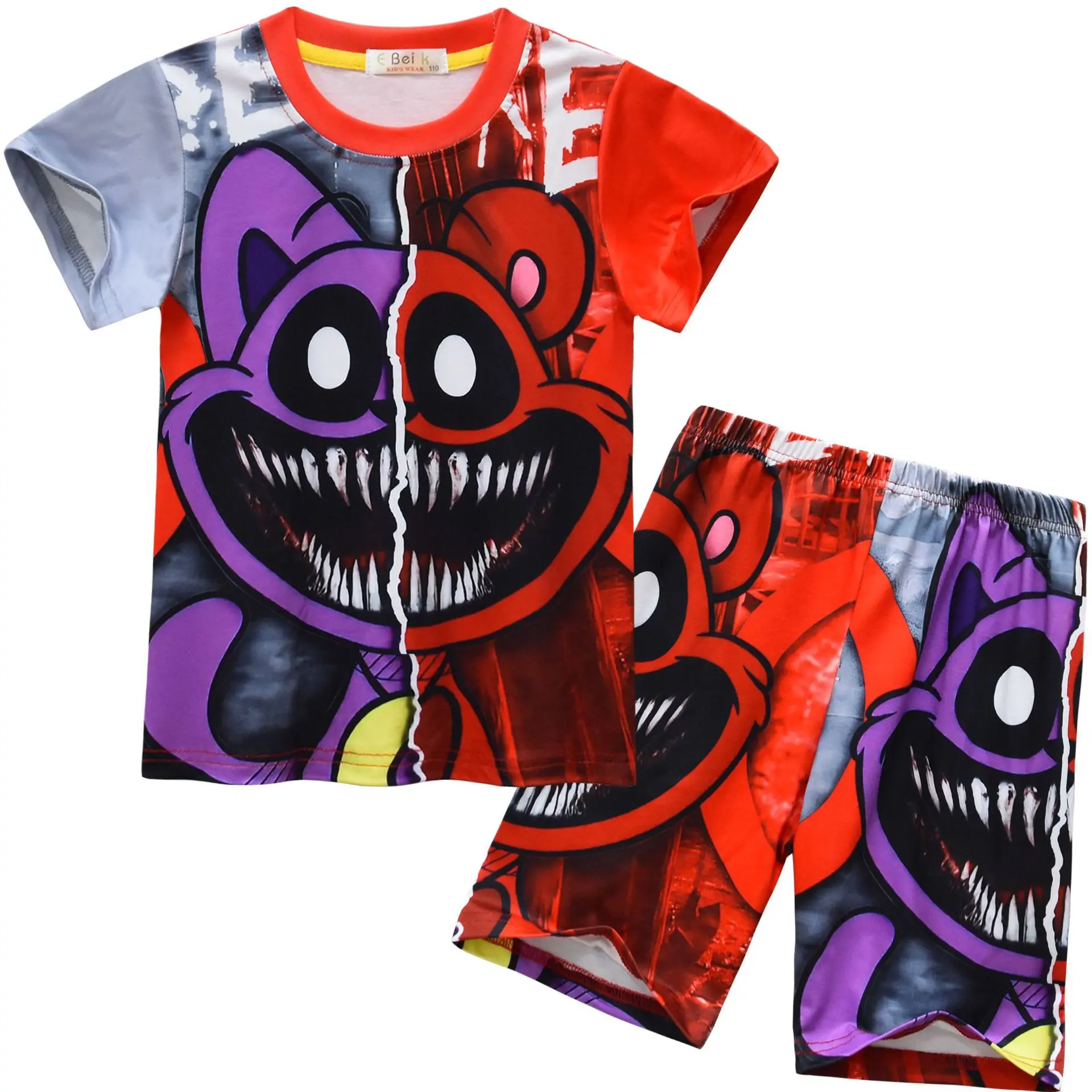 Детские косплей улыбающиеся животные 2 шт. футболки с короткими рукавами и