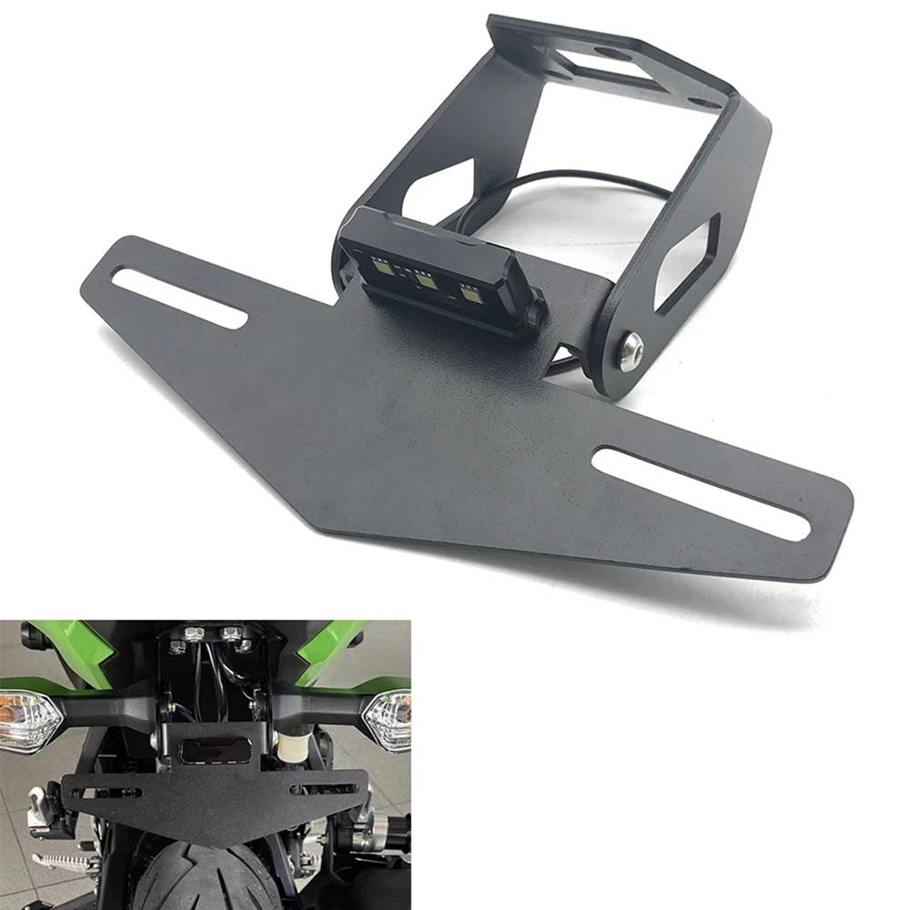 

Для Kawasaki Ninja Z 400 Z400 Ninja400 2018-2020 2021 2022 мотоцикл со светодиодной подсветкой, держатель номерного знака, аккуратные аксессуары