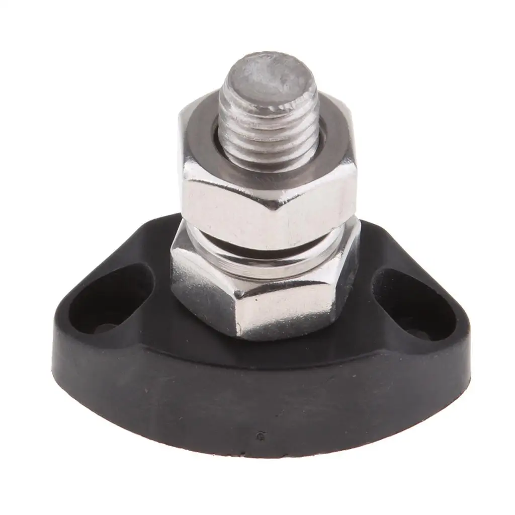 

1 piece For Marine Boat Yachts Car Truck RV Black Junction Block Power Post Insulated Terminal Stud 10mm 3/8" Stainless