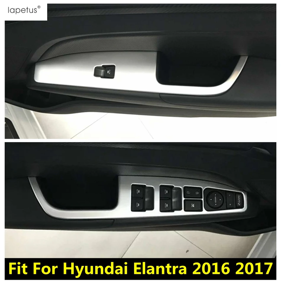 Kapı kol dayama pencere asansör cam düğme kontrol anahtarı Panel kapak Trim Hyundai Elantra 2016 için 2017 araba aksesuarları iç kiti