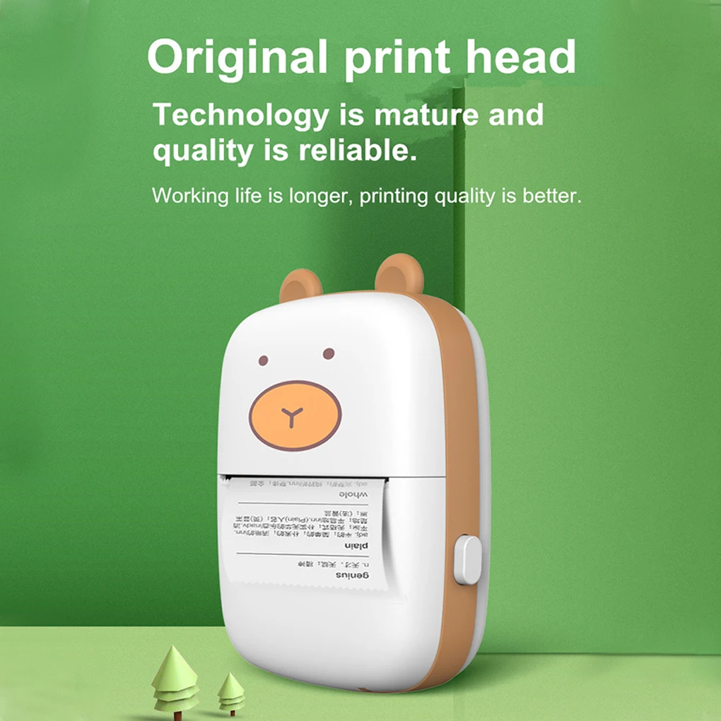 

Mini Printer Portable Label Sticker Inkless Self-adhesive Thermal Recorder Pocket Printing Machine Photo 1 paper