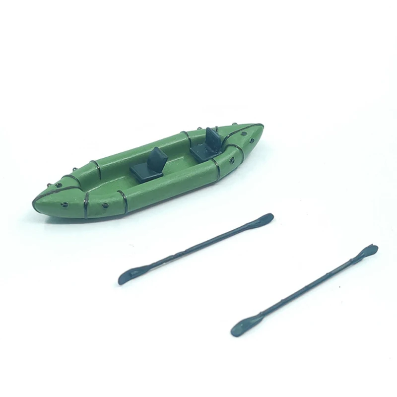 

Модель каяка для рыбалки, модель с двумя сиденьями, модель надувной лодки, игрушка для 1/64 радиоуправляемых гусеничных автомобилей, 1 шт., 1/10