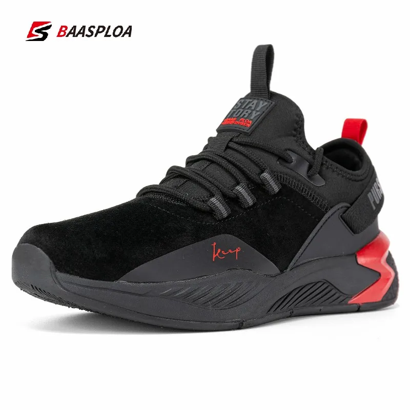 Baasplo Men's Winter Warm Cotton Shoes Waterproof Casual Running Shoes Fashion Male Snow Ankle Boots Outdoor Walking Shoes