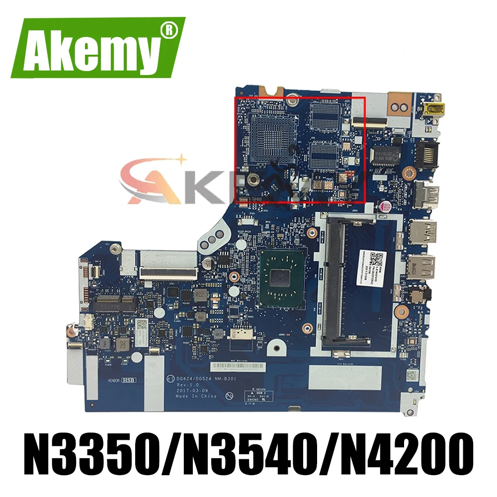 

NM-B301 For Lenovo 320-15IAP notebook motherboard DG424 DG524 NM-B301 motherboard CPU N3350/N3540/N4200 DDR3 100% test work