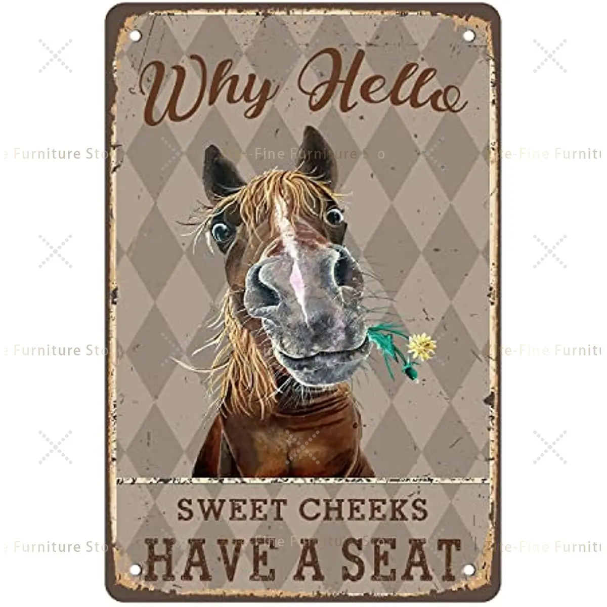 

Cheeks Horse Wall Decor,Cheeky Horse Retro Poster Paintings,Decoration Home Bedroom Livingroom Bathroom Decor Picture,8x12in