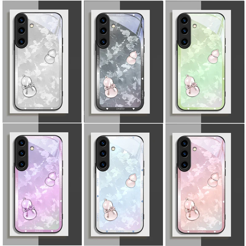 Фото Чехол для телефона Healing White Jade Gourd с магнитным креплением для Samsung Galaxy S26 Ultra S20 FE S21 S22+ S23Plus S24 S25 Edge, стеклянный №1