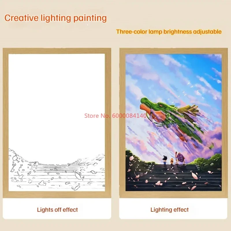 Драконий жемчуг Гоку фотовспышка Картина декоративная настольная лампа