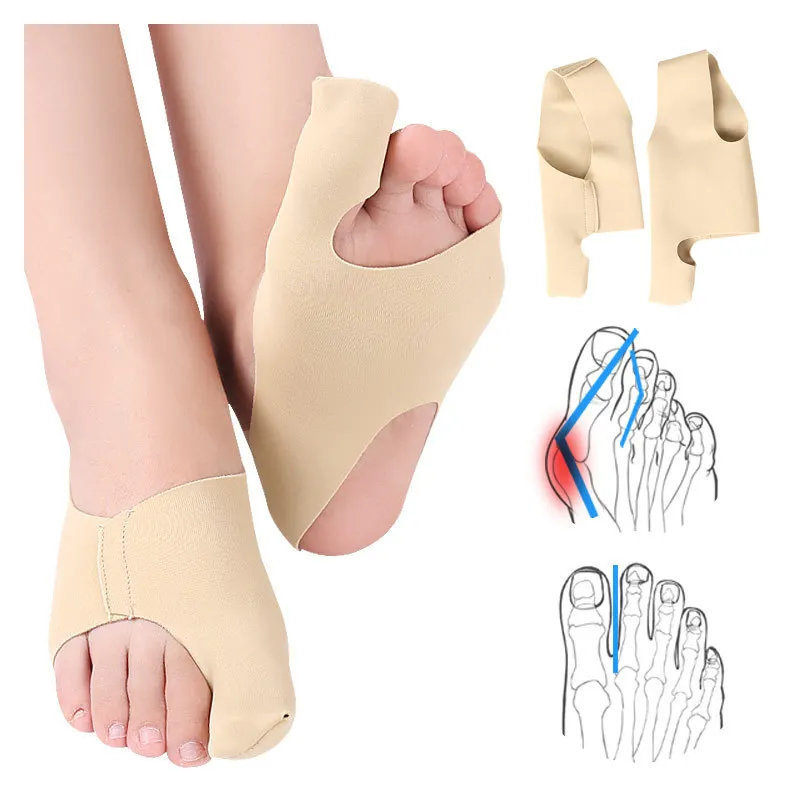 

2pcs Toes Separator Socks Thumb Adjuster Straightener Feet Bone Orthotics Appliance Hallux Valgus Splint Sleeve Bunion Corrector