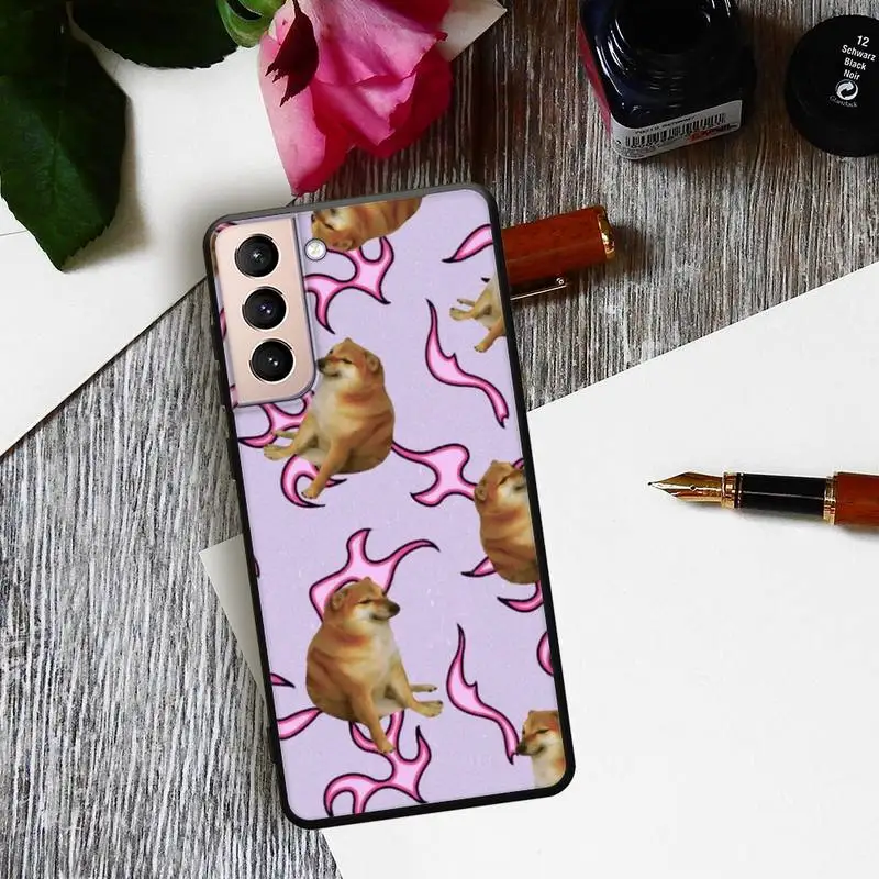 Cheems Doge чехол для телефона Samsung S22 S21 S20 pro plus S10 S9 S8 Note 20 10 9 Ультра чехол-бампер |