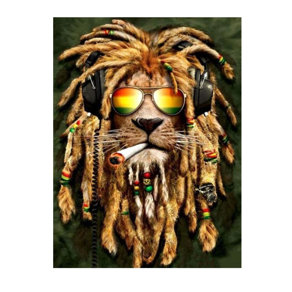 

Hip Hop Lion Smoking Canvas Painting Animal Posters and Prints Lions Wall Art Picture for Living Room Home Decor Cuadros