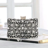 fashion woman handbag square black diamond designer evening bag chain shoulder bag bride wedding wallet banquet cosmetic bag