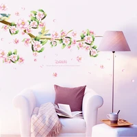 plant wall stickers sofa and bedside living room background wall decorative flower blooming decals murals removable