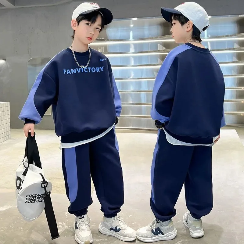 2 шт./комплект хлопковая блузка + штаны для мальчиков