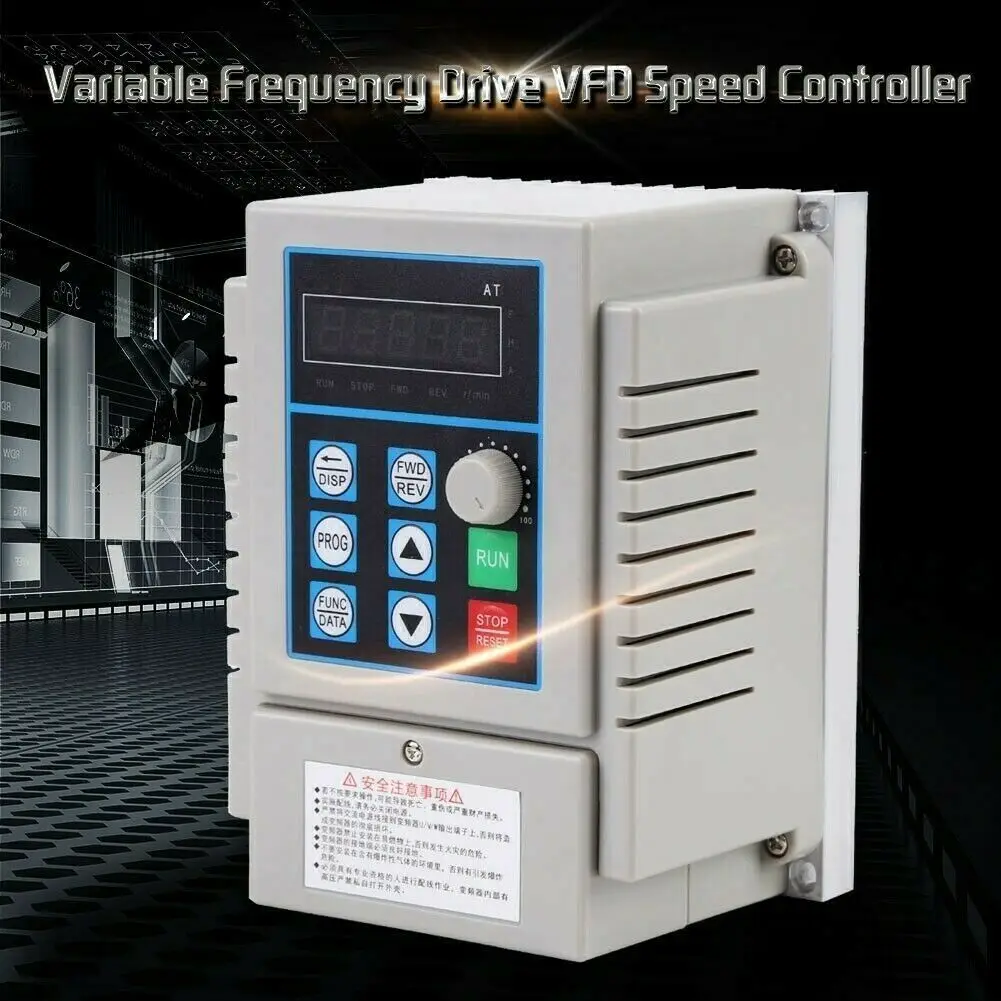

VFD Inverter 1HP 0.75KW AC 220V Single To 3Phase Variable Frequency Drive Inverter Speed Converter AT1-0750X 5A Power Supplies