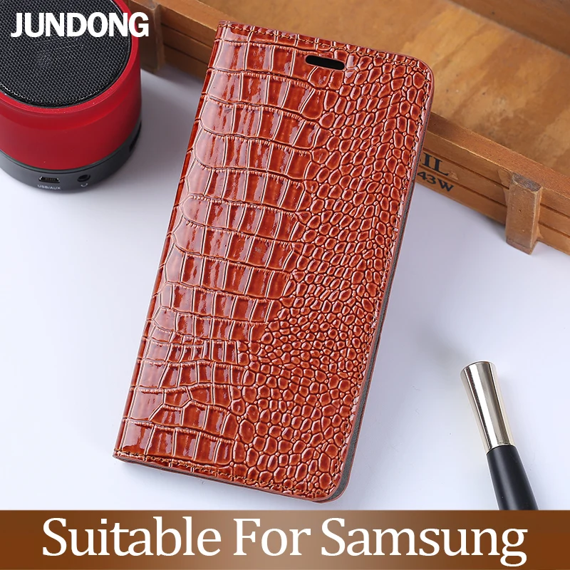 Flip phone case for Samsung A10 A20 A30 A50 A70 A5 A7 A8 2018PU crocodile texture For Galaxy S7 S8 S9 S10 Plus Note 8 9 10+ case