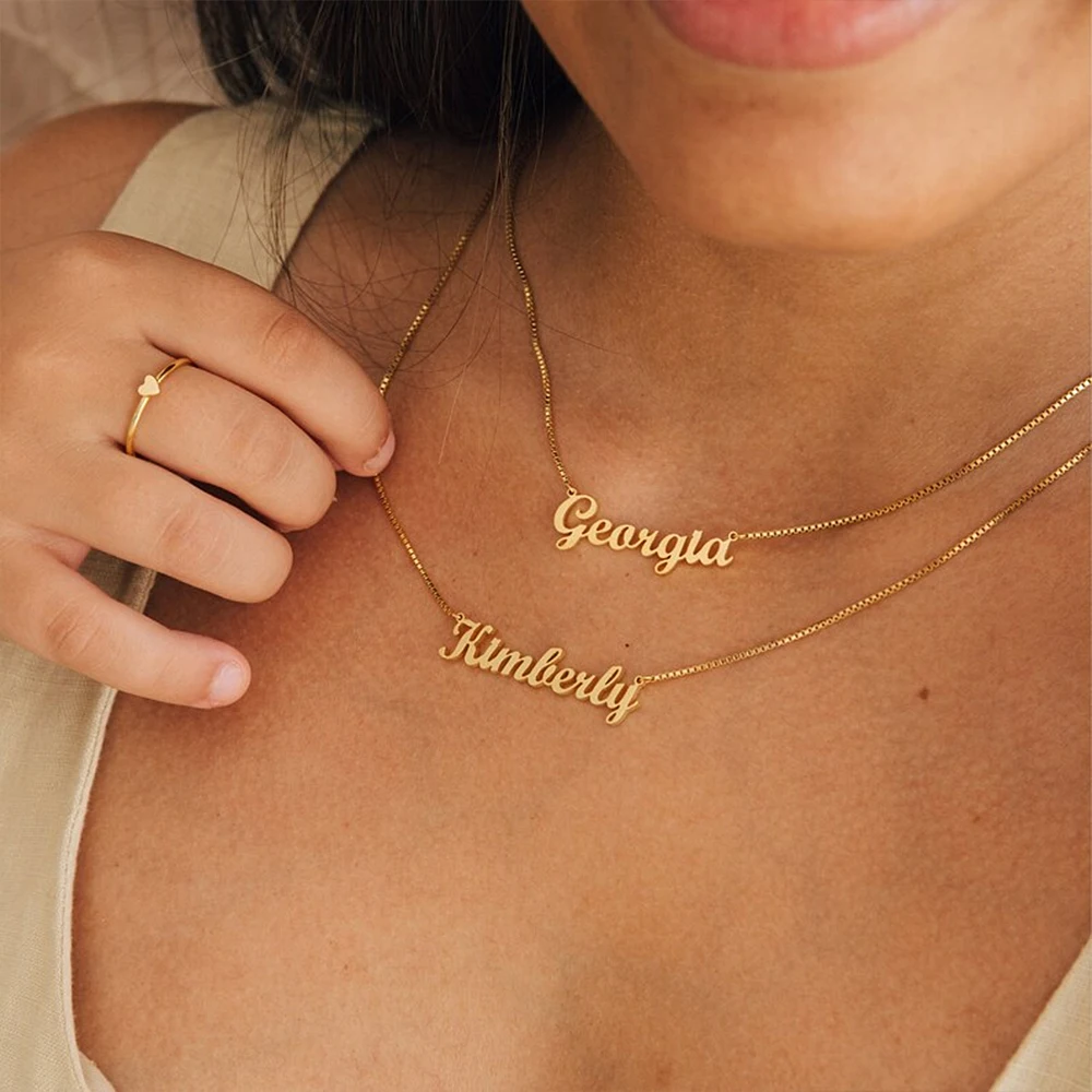 Double-Layer Women's Custom Necklace Personalized Name Stainless Steel Women's Necklace Holiday Travel Fashion Accessories