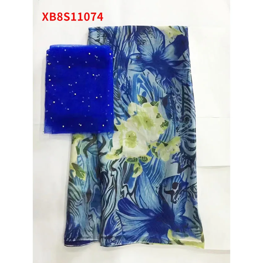 

African Georg Drill Ankara Luxury Silk For Wedding Fabric XB8S11074