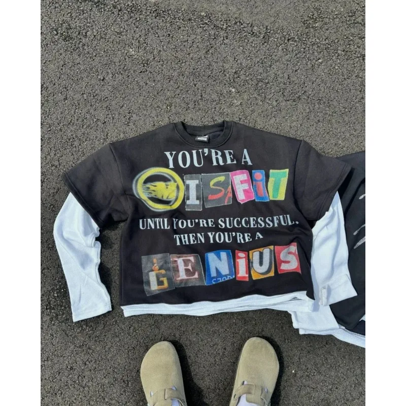 Y2K модная футболка с длинными рукавами новая в стиле хип-хоп принтом доллара