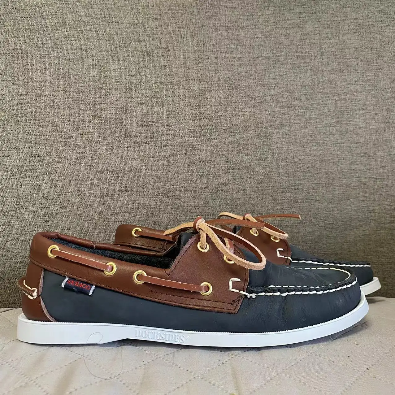 Аутентичные мужские туфли seбаго Homme Docksides-Премиум Натуральная кожа Moc носок