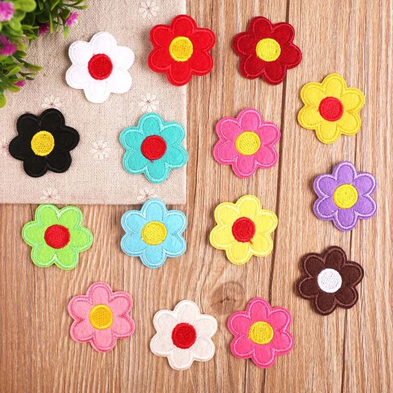 

10pcs Small Sunflower Patches Embroidery Iron On Patch Kids Clothing Diy Badges Hot Transfer Stickers Denim Jacket Appliques
