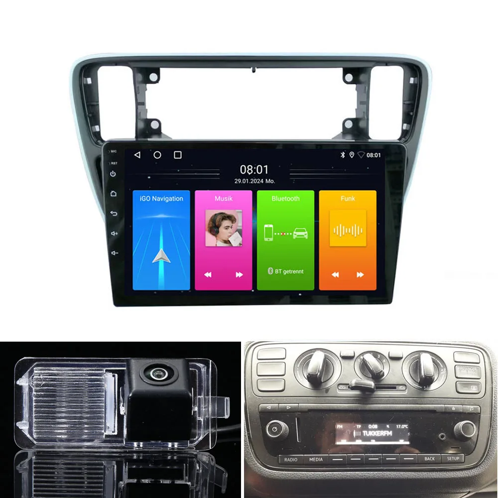 Автомобильное радио Android с GPS-навигацией + HD камера заднего вида для Skoda Citigo E-Citigo AA