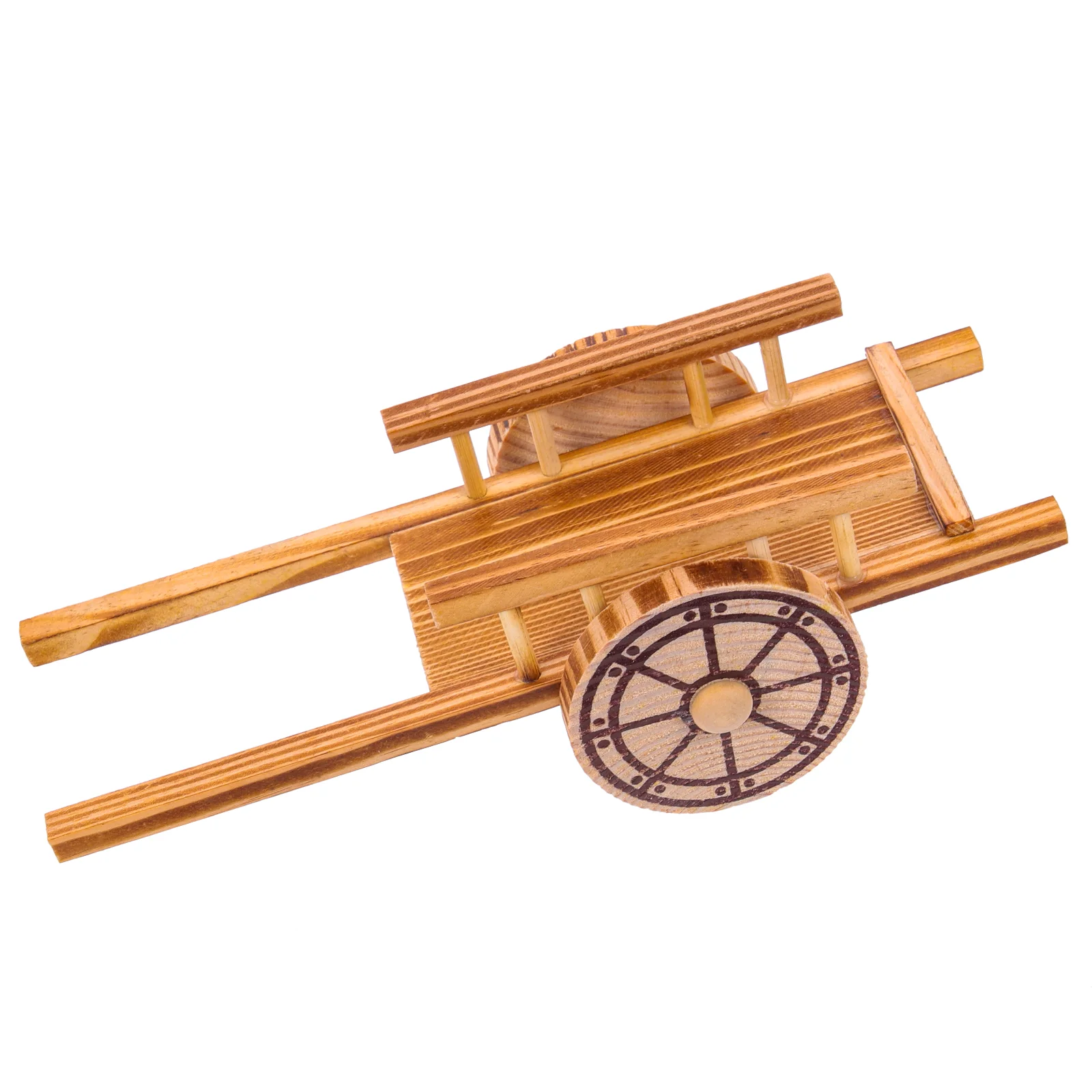 

Simulation Cart Toy Wooden Cart Model Miniature Farm Cart Toy Small Garden Cart Decor for Kids