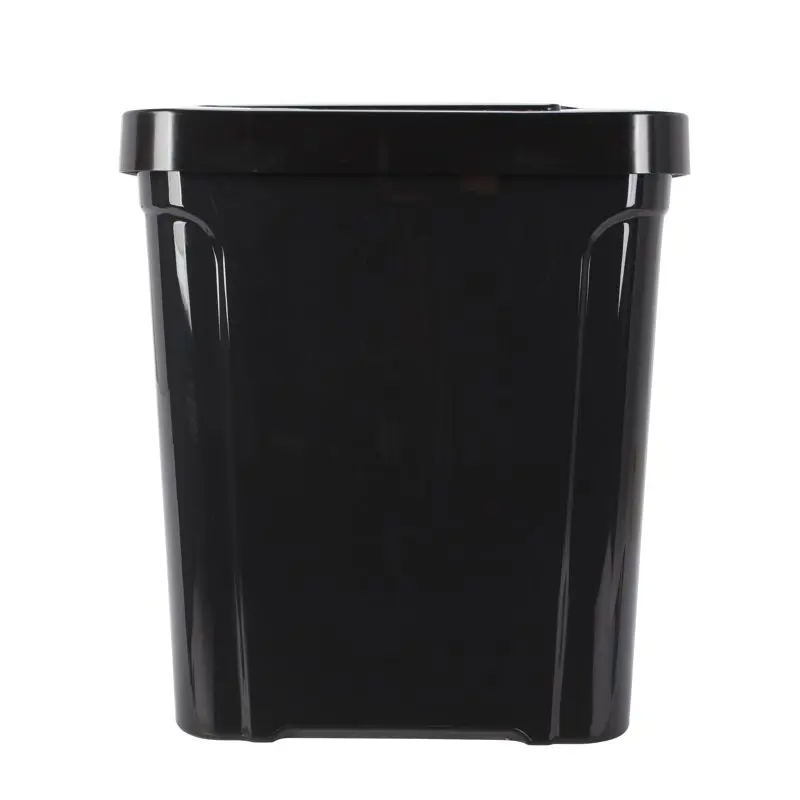 

Mighty Durable Black 4 Pack Plastic Kitchen Trash Cans - Perfect Garbage Solution with Ease of Use!