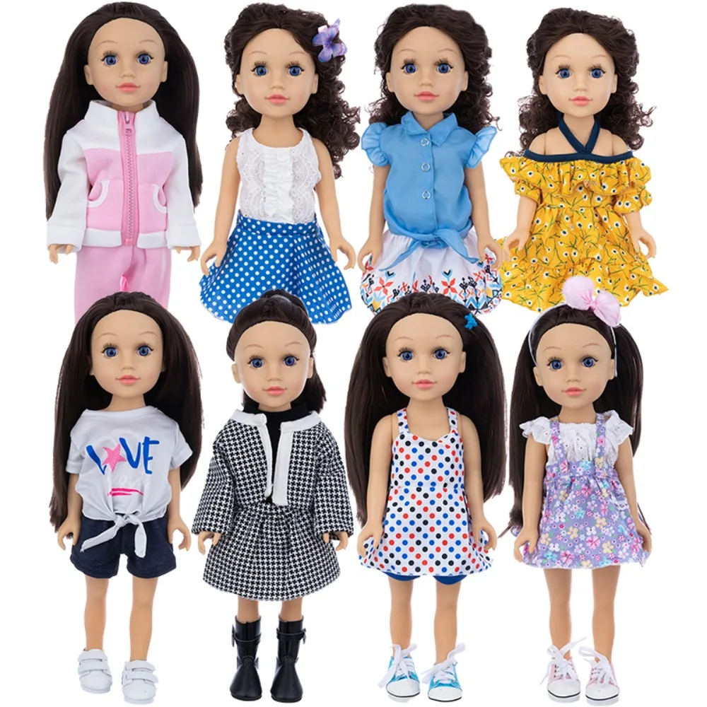 

18-дюймовая полностью силиконовая кукла из переработанного материала с длинными прямыми волосами для одевания, кукла для девочек, игрушка, подарок, поставляется с куклой