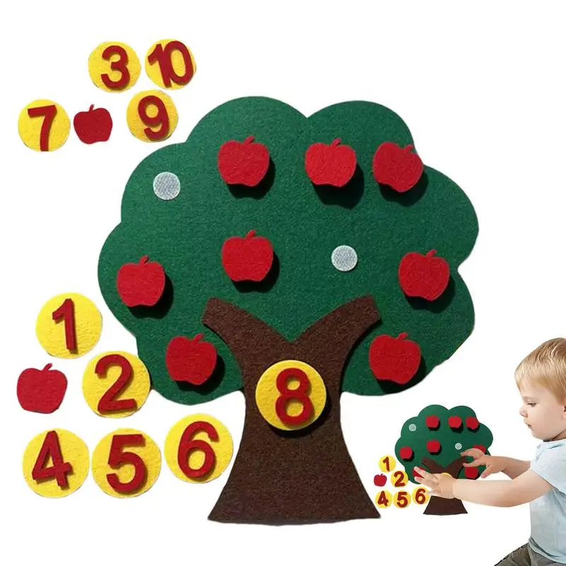 

Felt Apples Tree Addition & Subtraction Math Games Teaching Aids Numbers Felt Tree Board Classroom Homeschool Math Games