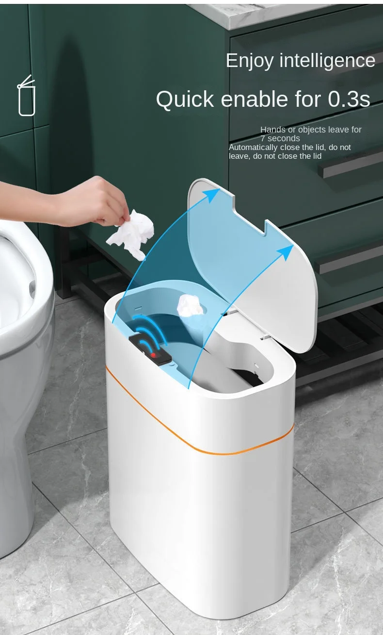 Автоматическая мусорная корзина Ftoyin с умным датчиком движения для дома и
