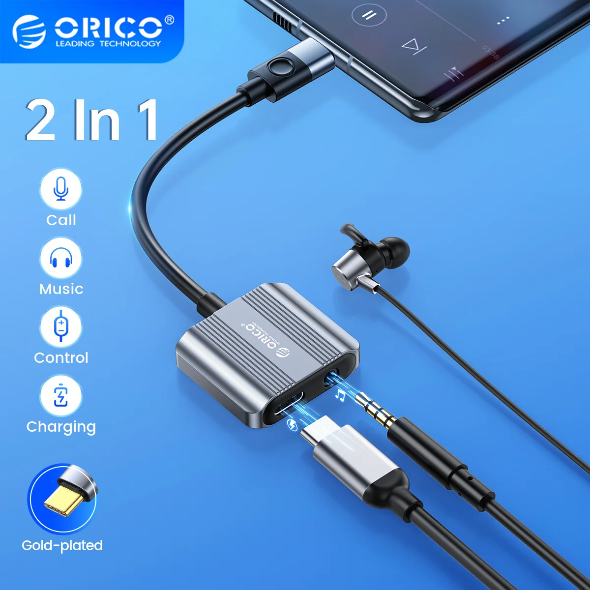 ORICO USB C к 3,5 мм адаптеру для наушников и зарядного устройства 2 в 1 Lightning Type C к Aux аудиоразъему для Huawei iPad Pro Samsung Pixel