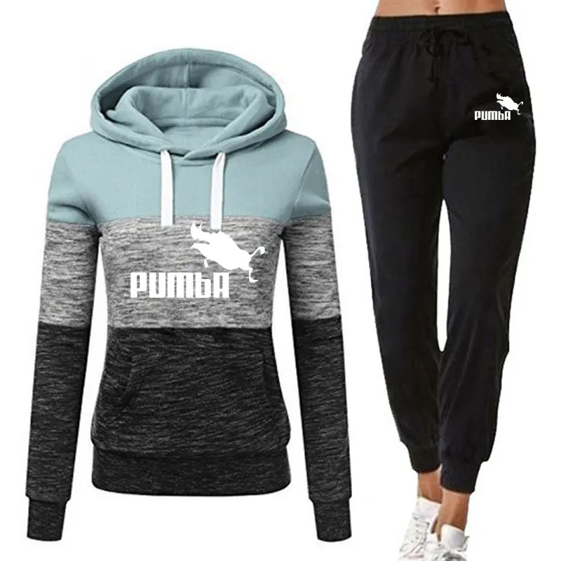 Women 2Piece Set 2022 Spring Autumn Running Tracksuit Women's Hooded Sweatshirt Casual Wear Outfits Woman Jogging Sport Suit
