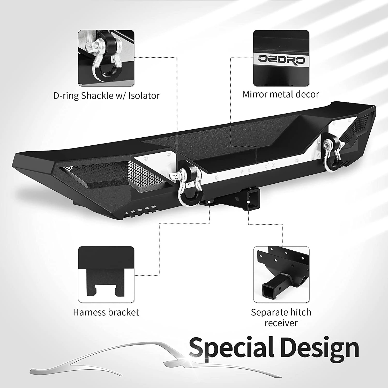 Je-ep Wrangl-er JK JKU Unlimited Off Road Бампер Световое отверстие D-образные кольца Лебедка