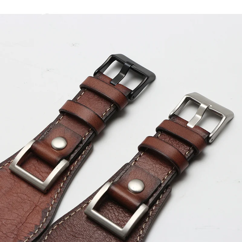 24mm Soft Leather Strap For Fossil JR1156 JR1157 Water-proof Brown Black Watchband For Men Women Steel Buckle Belt Bracelet