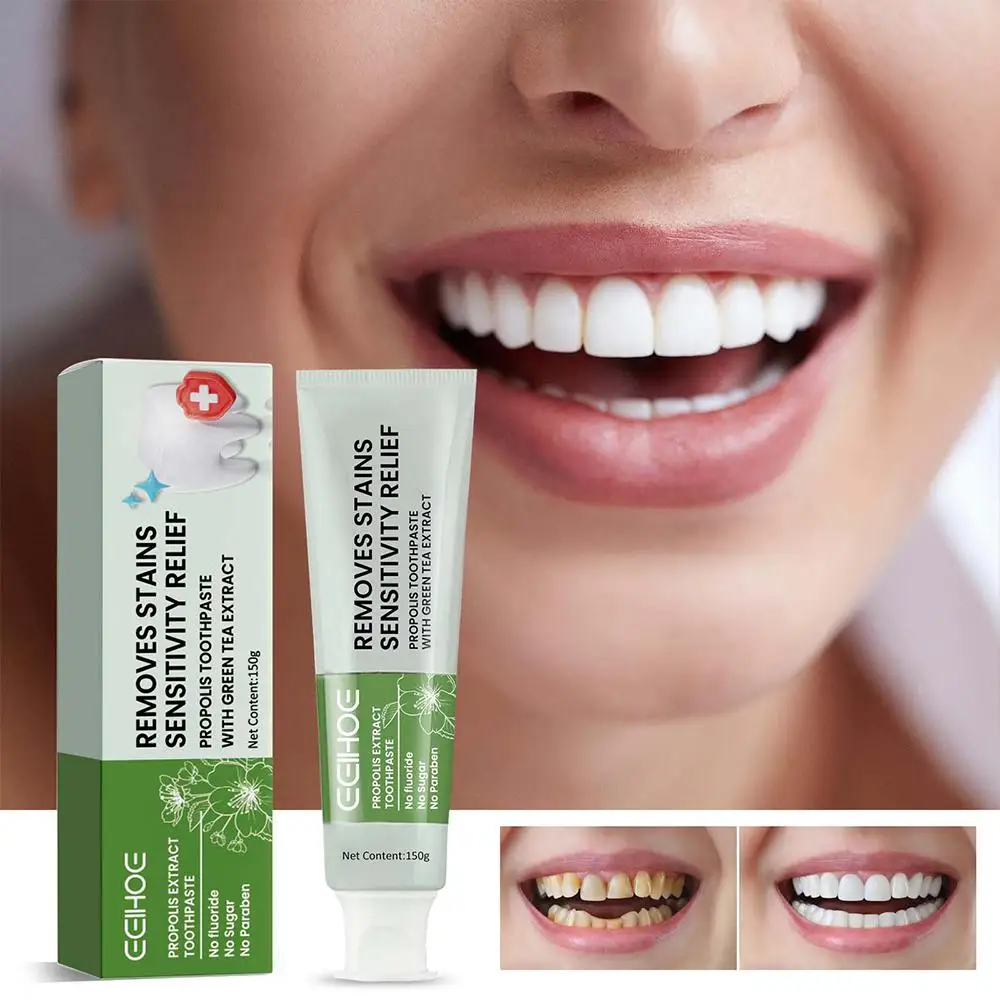 

150g Stain Removal Whitening Toothpaste Propolis Anti-plaque Fresh Care Dental Breath Oral Gum Health Teeth Cleaning Whiten I3R9