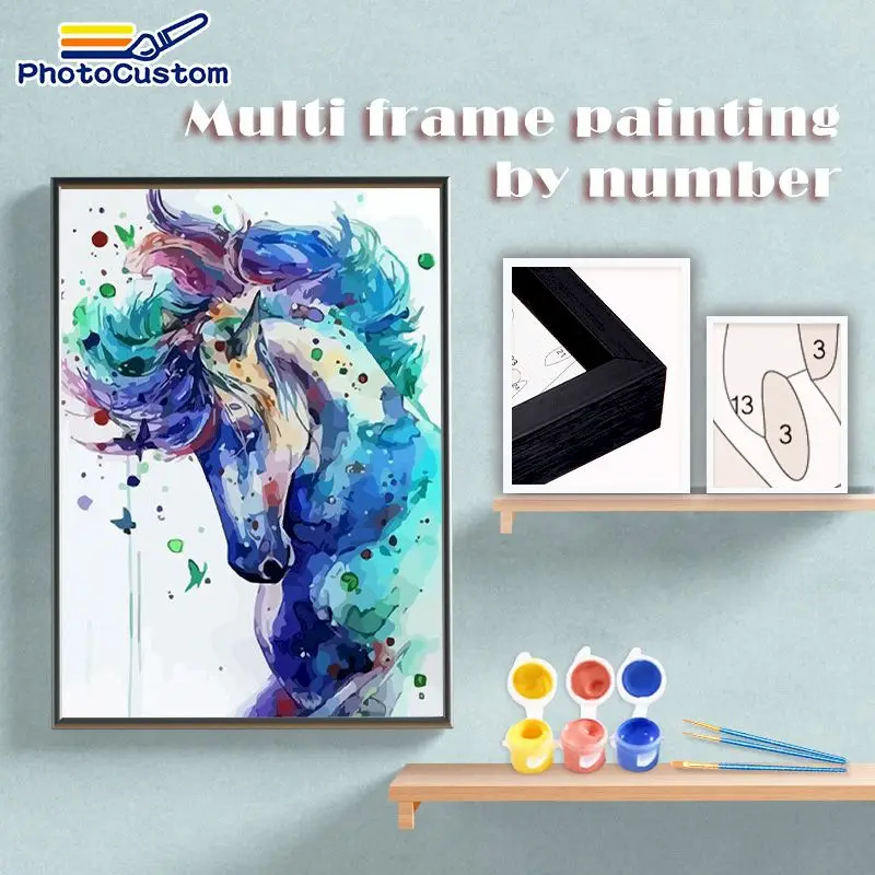 

Набор для рисования по номерам на холсте лошадь, ручная роспись