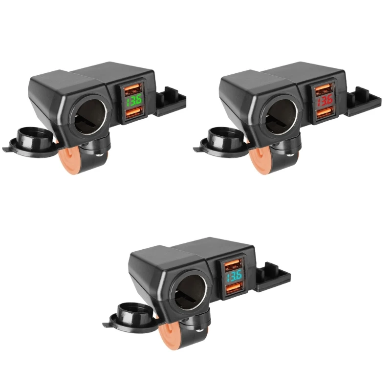 

Car Motorcycles USB Phone Charge Device Fast Charging with VoltagesDisplay Universal for Campervans Device QC3.0