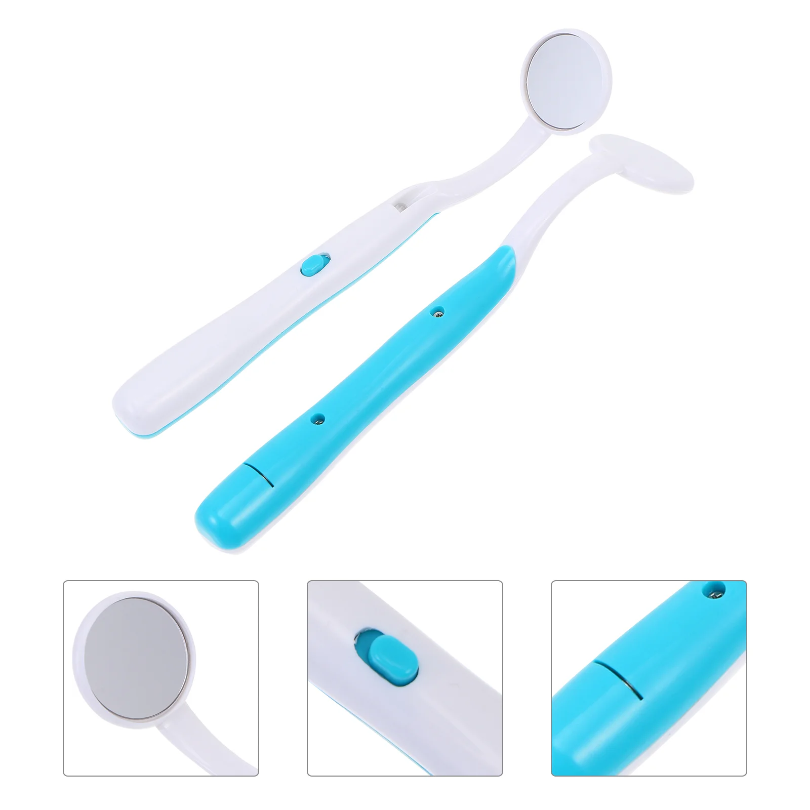 

2pcs Mirror With Light Anti Fog Mouth Mirror Teeth Inspection Mirror