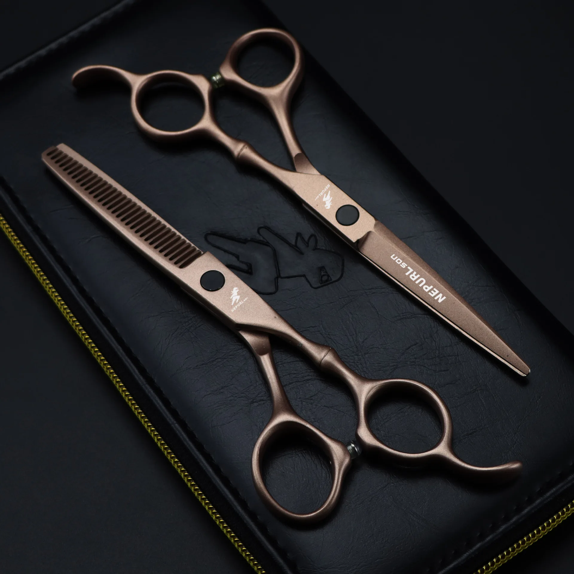 

6 inch Bamboo Cutting Thinning Styling Tool Hair Scissors Stainless Steel Salon Hairdressing Shears Regular Flat Teeth Blades