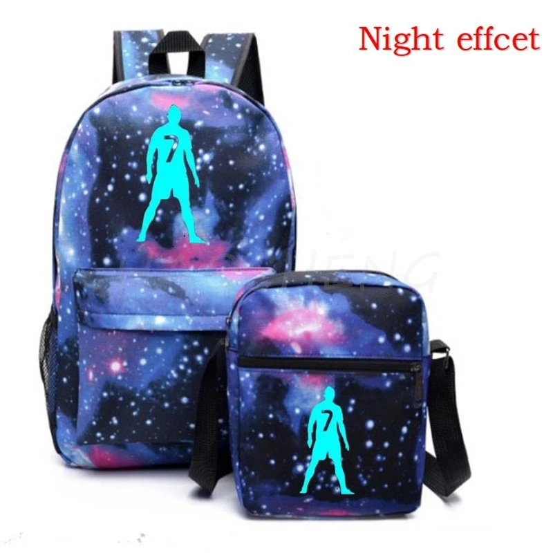 Модный комплект из двух предметов с светящимся принтом CR7 детский рюкзак уличная