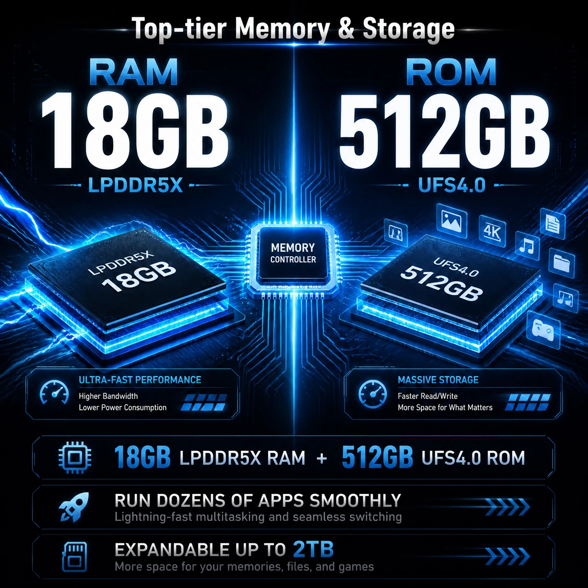 Фото Прочный смартфон Unihertz 8849 TANK 5 — первый в мире смартфон с 2K-проектором, процессором 9400e, 3K AMOLED-дисплеем, 18 ГБ+1 ТБ памяти, батареей 17600 мАч, поддержкой eSIM и Wi-Fi 7. №4