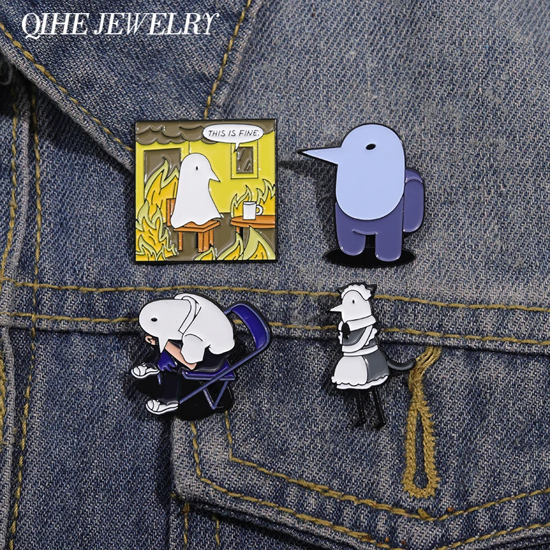 Мультяшные милые эмалевые булавки Oyasumi punwerin забавные металлические броши в стиле