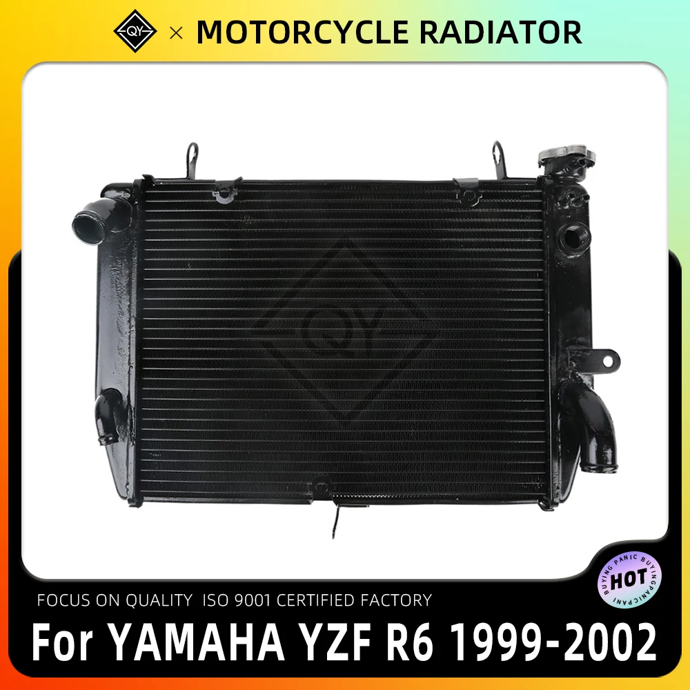 

Алюминиевый радиатор охлаждения двигателя для мотоцикла PKQ, кулер для YAMAHA YZF R6 1999 2000 2001 2002 99 00 01 02