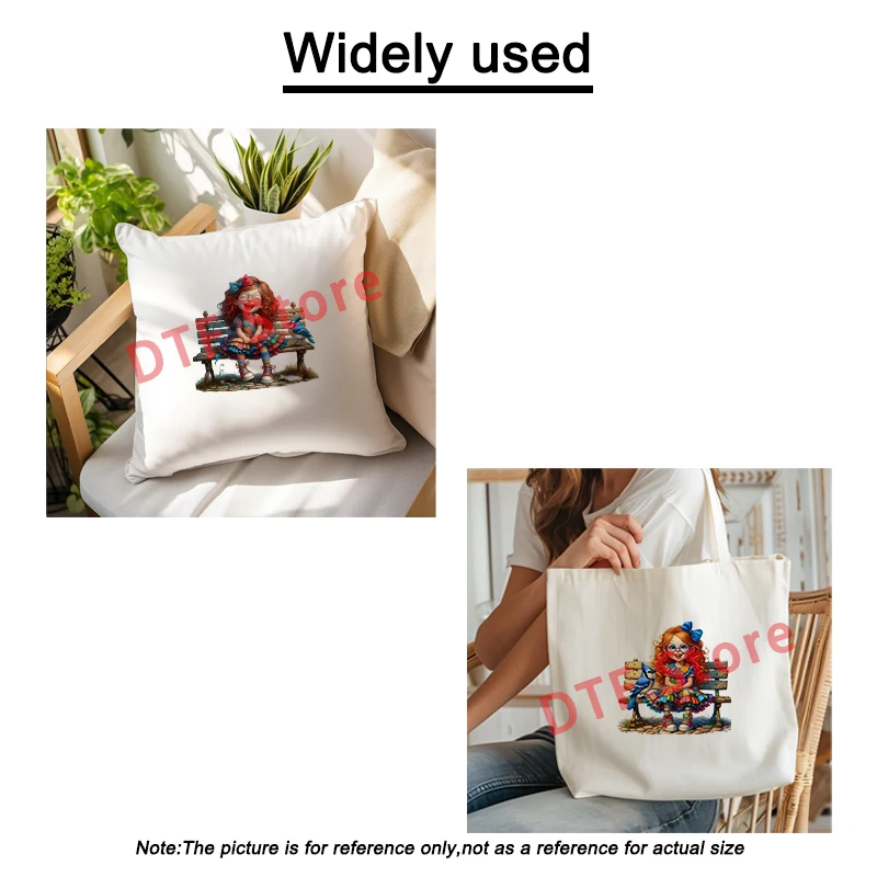 Нашивка для детской одежды с изображением девушки на верстаке и попугая