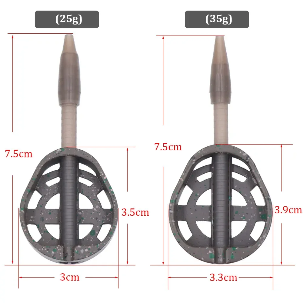 

2pcs Fishing Bait Cage Method Feeder Fishing Accessories Hair Rig Connector Fish Cage Pellet Ground Boilie Mold For Carp Tackle