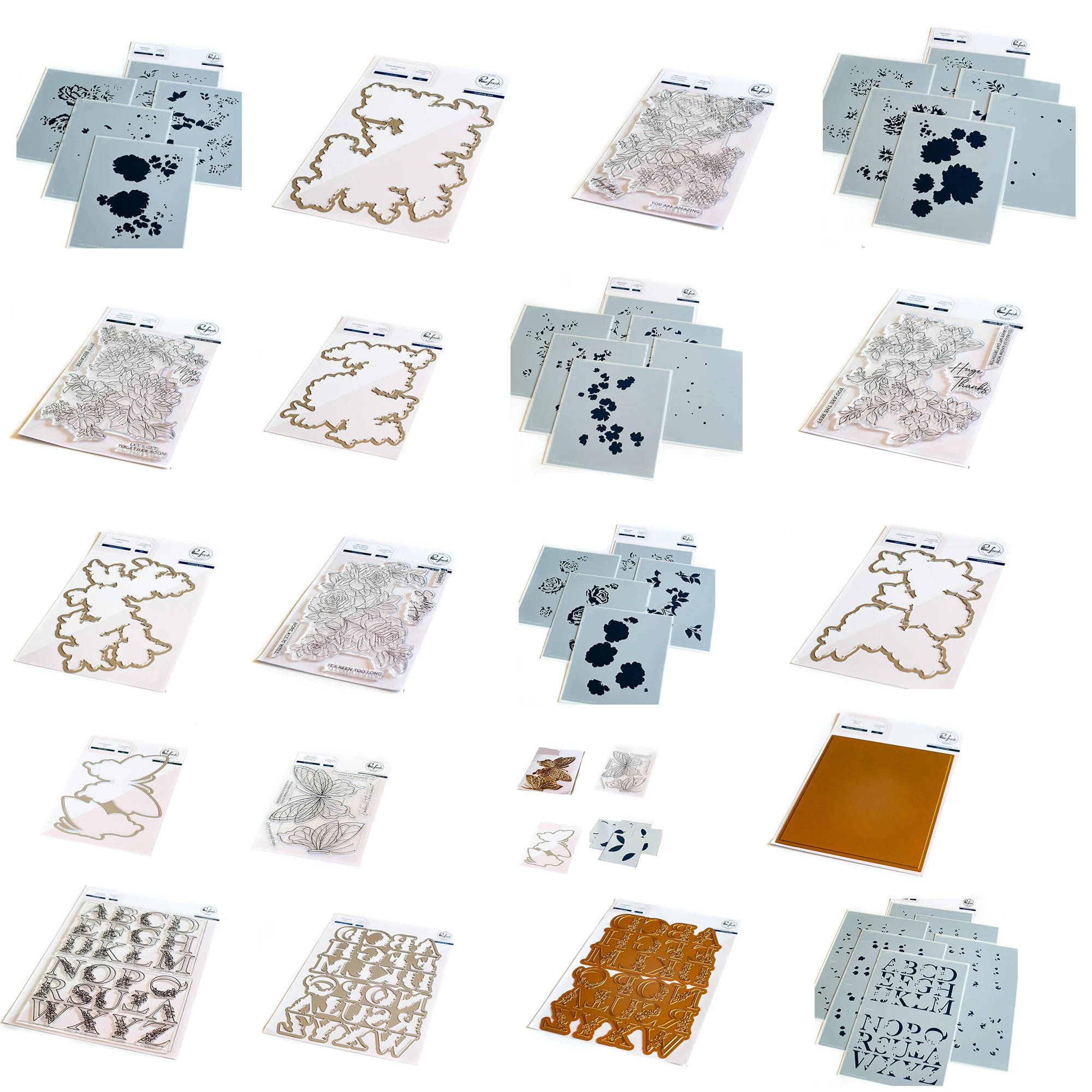 

2022 Studio Garden Peony Rose Butterfly Letter Solid Craft Hot Foil Stamps Set Diy Scrapbook Metal Cutting Dies Layering stencil